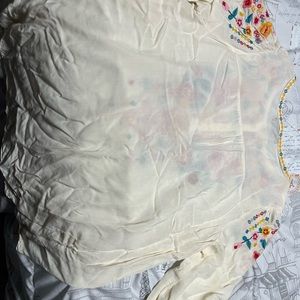 Sheer women’s embroidered pattern blouse